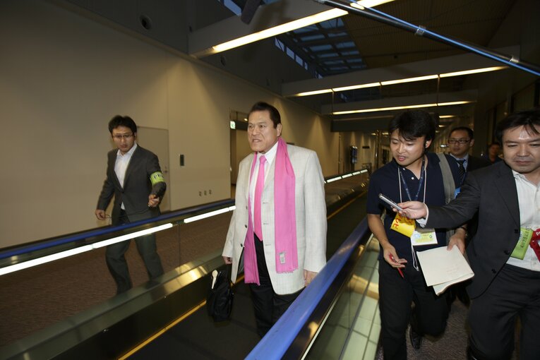 2009年、北朝鮮から帰国したアントニオ猪木　©Shiro Miyake