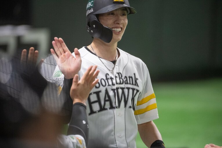 俊足・周東は1試合の安打数で日本シリーズ新記録を作った　©Nanae Suzuki