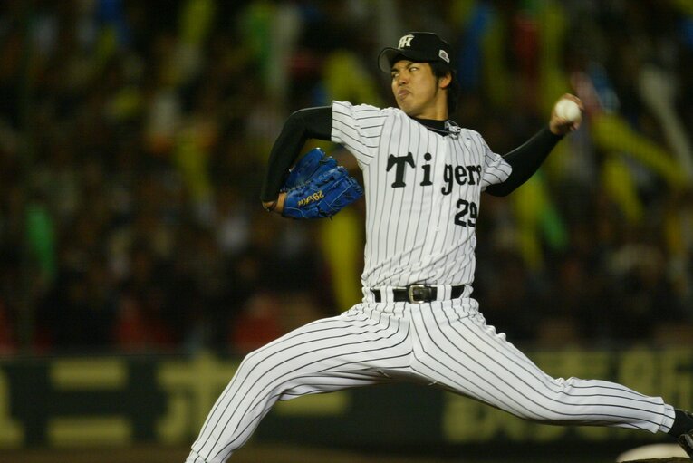 阪神のエースだった頃の井川　©Hideki Sugiyama