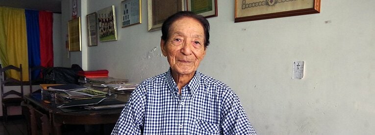 コロンビアのバランキージャ市で現在も仕事を続けている道工氏。その眼差しは「サムライ」の文化を思わせる精悍さを湛えていた。 ／ photograph by Toyoo Kitazawa