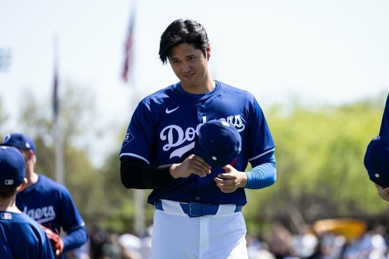 Numberカメラマンのオリジナル撮影「2024ドジャースキャンプ」での大谷（20枚超の2枚目）　©Nanae Suzuki