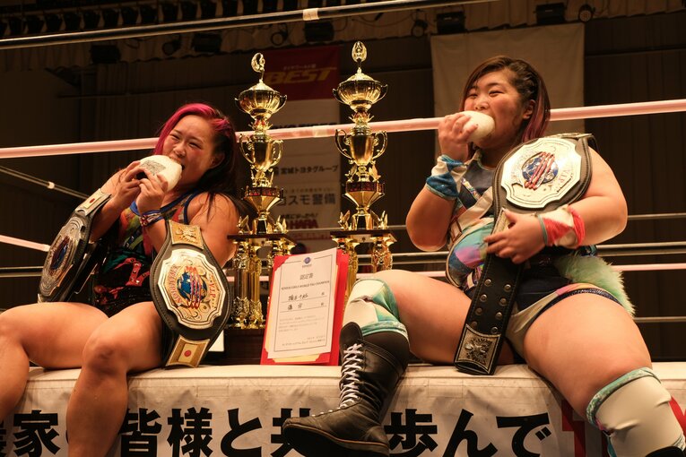 センダイガールズの11.23後楽園大会メインにて行われた「チーム200キロ」橋本千紘&優宇vsアンドラス宮城&響