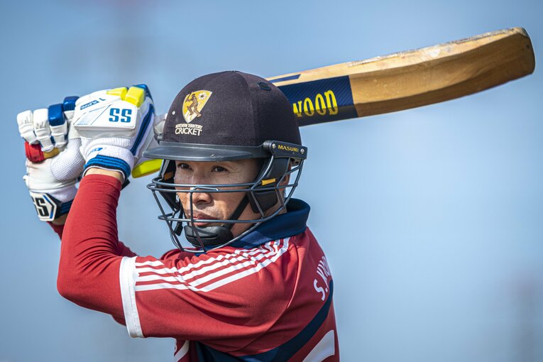 クリケットで挑戦を続ける木村　©Takuya Sugiyama