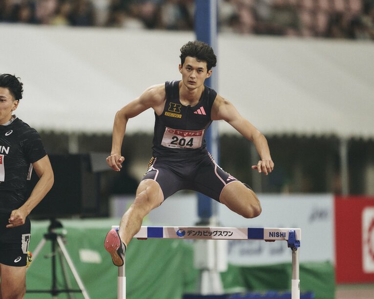 【慶大時代】日本選手権では400mハードルを日本歴代3位の好記録で圧勝した豊田　©Yuki Suenaga