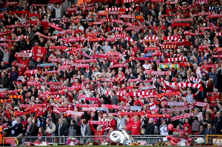 アンフィールドの『You’ll Never Walk Alone』　©Getty Images