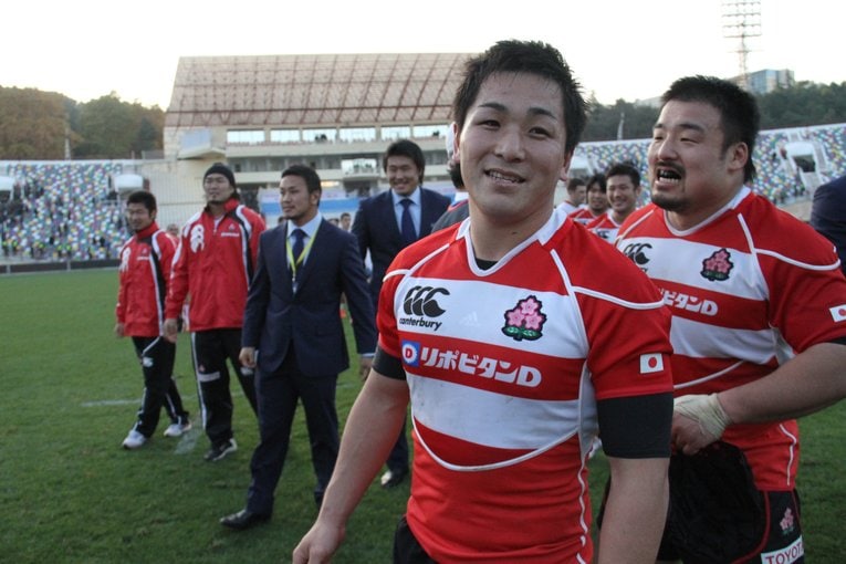 エディージャパン1年目（2012年）自らのサヨナラDGでジョージア戦を勝利で飾った　©︎Nobuhiko Otomo