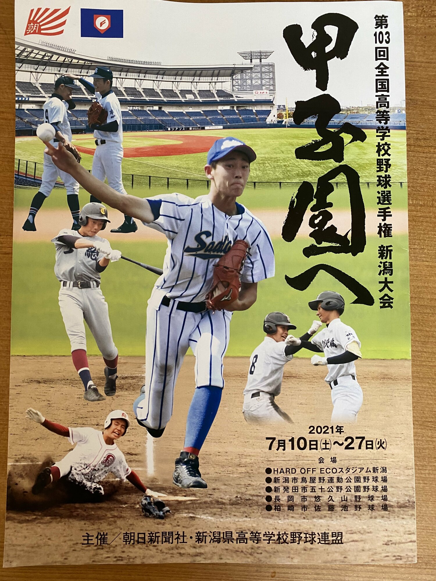 球児の切り抜きカットを使用したダイナミックなデザインの新潟。長崎同様、充実の情報量には頭が下がる（筆者撮影）