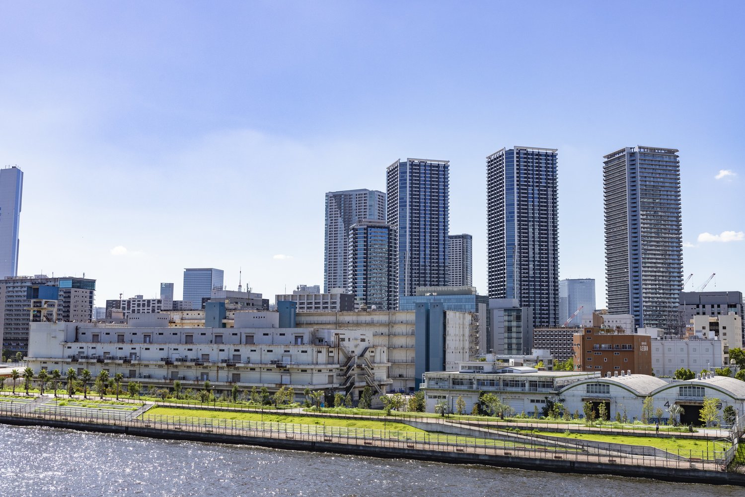 晴海大橋から晴海側を望む