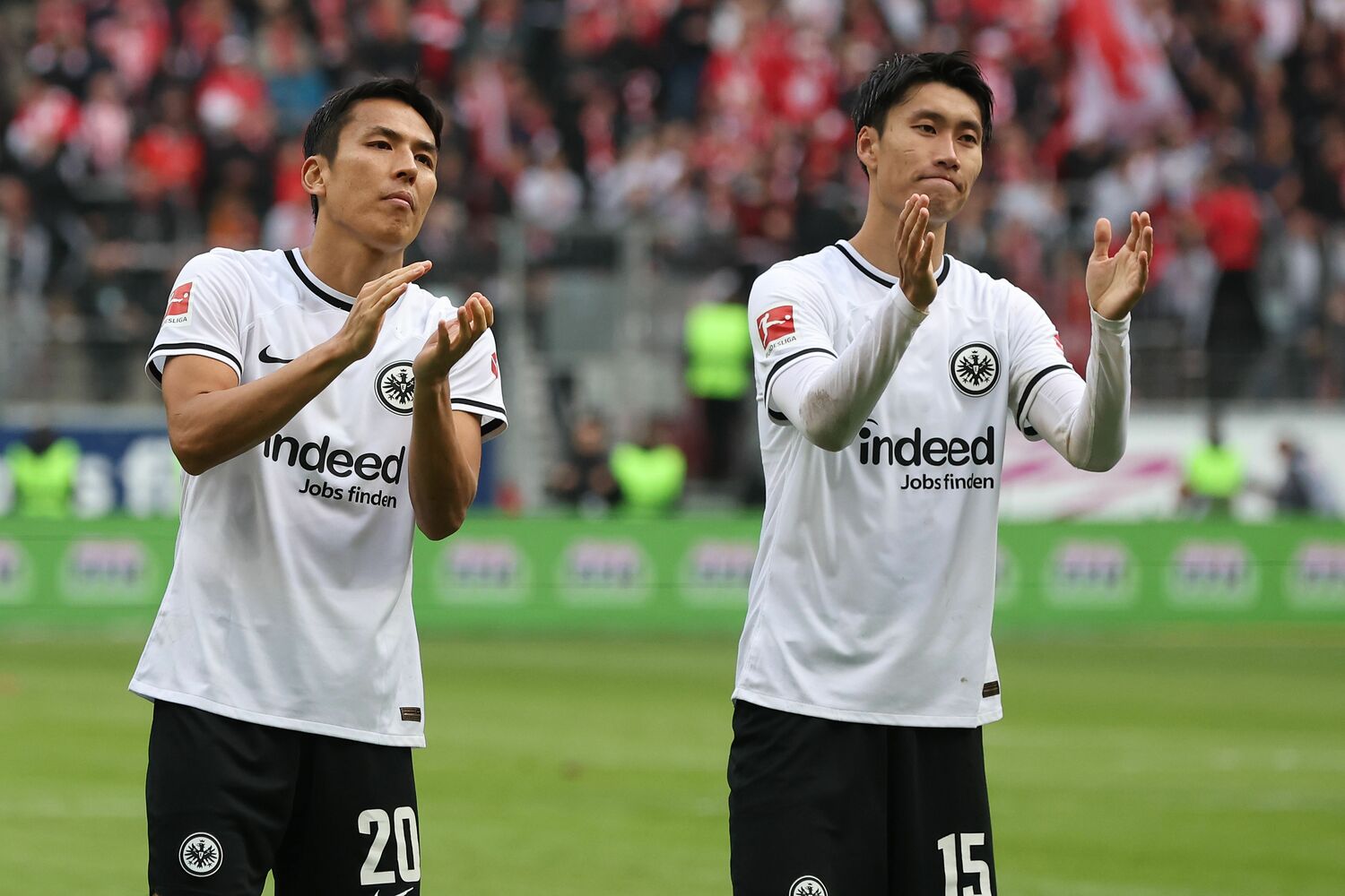 試合後、鎌田とともに ©Getty Images