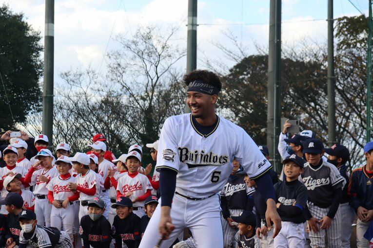 野球教室の一コマ