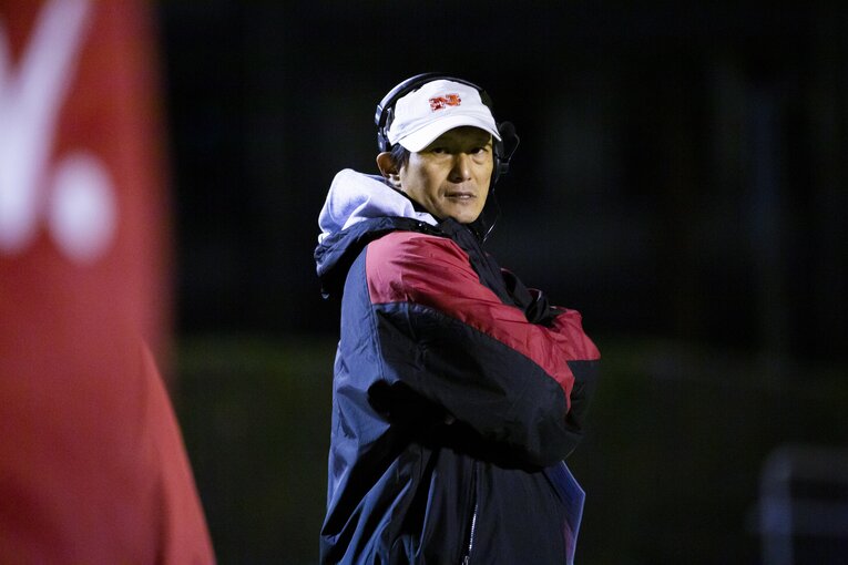 悪質タックル問題後に就任した橋詰監督。それまでの内田体制下の猛練習から方針をガラッと転換したという　©Naoki Kitagawa