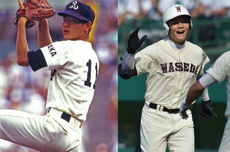 PL学園・桑田真澄と早実・清宮幸太郎の1年の頃。昭和と平成で大きなブームを巻き起こした ／ photograph by Katsuro Okazawa/AFLO,Hideki Sugiyama