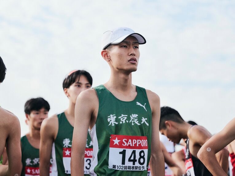 2年前の予選会では1年生ながら日本人トップにはいった前田和摩。今回は「まだ30%」の調子でもチームトップの好走　©Yuki Suenaga