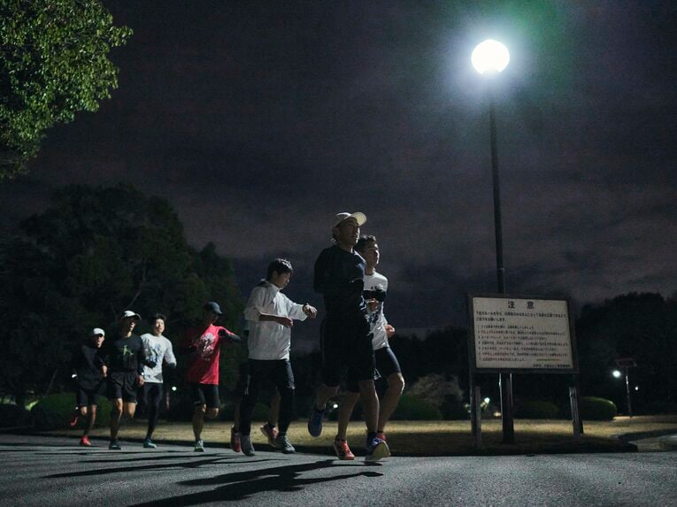 こちらも宝が池公園内のランニングコースの一部を使うため、曲がる角度などの関係でそれほどハイペースでは行えないという　©Yuki Suenaga