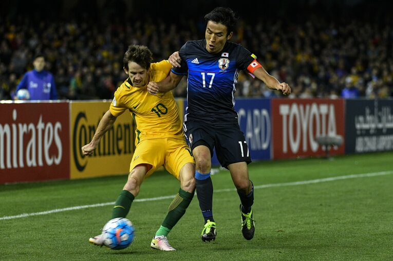 2016年10月、W杯ロシア大会アジア最終予選（vsオーストラリア）でのワンシーン ©Takuya Sugiyama