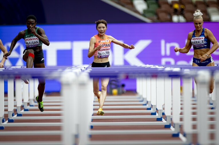 【東京世界陸上】100mハードル予選を走る中島ひとみ（長谷川体育施設）　©Kiichi Matsumoto
