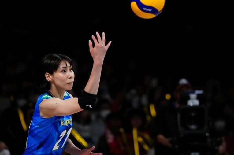 和田由紀子（VNLセルビア戦）©︎Volleyball World