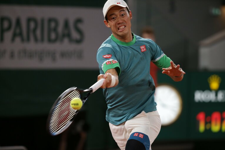 ズベレフのダウン・ザ・ラインを狙った早い仕掛けが錦織を追い詰めた　©Hiromasa Mano