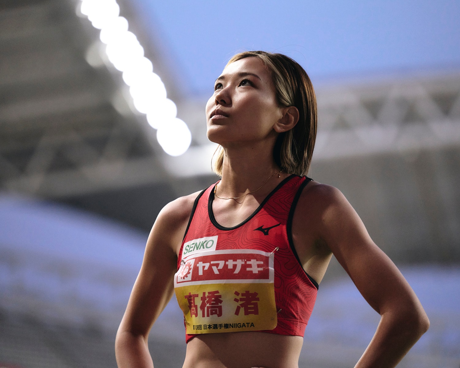 1m87cmの記録で日本選手権3連覇を決めた高橋だが、試合後は悔しさが口を衝いた　©Yuki Suenaga