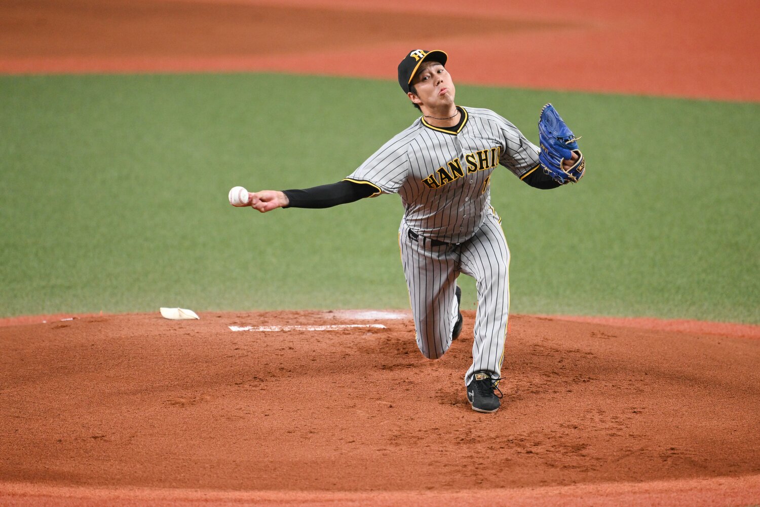 第7戦で先発登板し4回2/3を無失点に抑えた青柳晃洋　©︎Nanae Suzuki