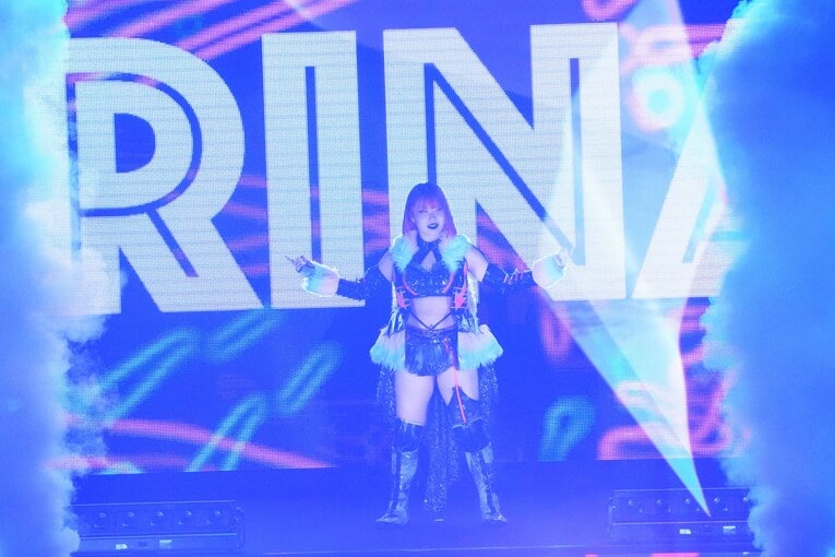 シンデレラトーナメント準決勝、入場する吏南。3月15日、大田区総合体育館　©Masashi Hara