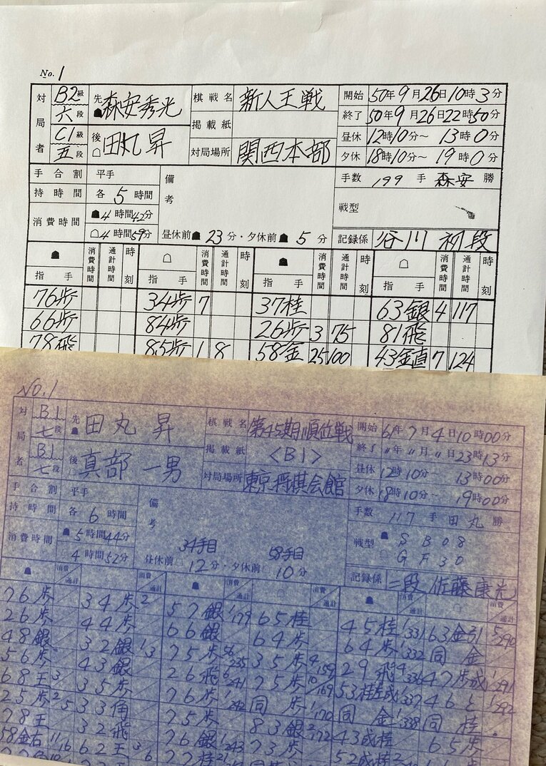 谷川・佐藤の記録係時代のもの　©Noboru Tamaru