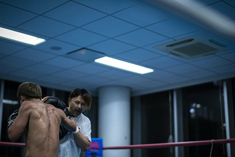 2019年ドネア戦前の公開練習 ／ photograph by Takuya Sugiyama