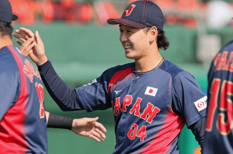 2月23日、侍ジャパンの壮行試合ソフトバンク戦。先発した西武・篠原響、昨年プロデビューしたばかりの19歳 ／ photograph by Sankei Shimbun