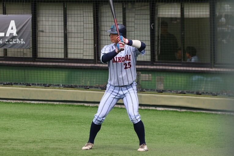 日ハムから育成1位指名を受けた岡田。大工大からは初のドラフト指名となった　©Yuki Suenaga