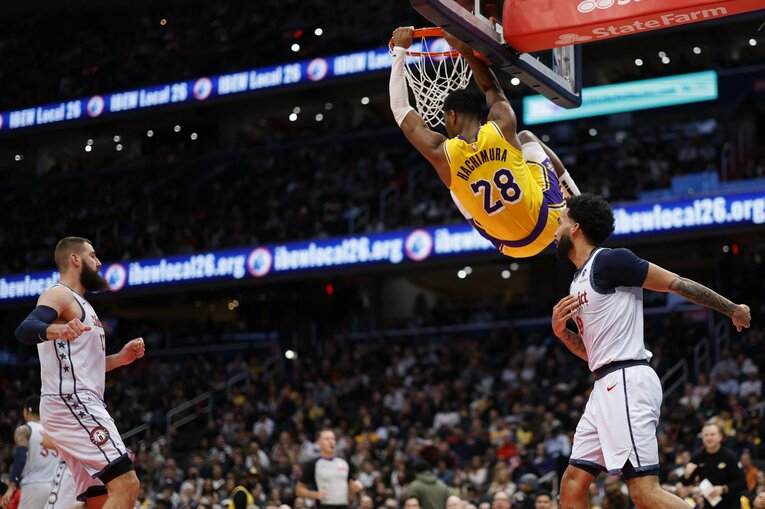 現地30日、古巣ウィザーズとの一戦で22得点、4リバウンドと大活躍だった八村塁　©︎USA TODAY Sports/Reuters/AFLO