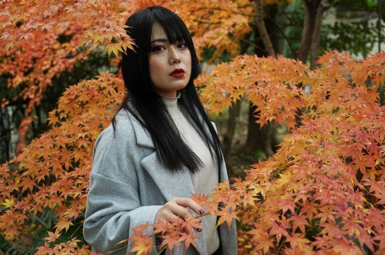 赤いベルトの女王・林下詩美をライバル視する舞華。ともに九州出身で、柔道という同じルーツを持つ ／ photograph by Essei Hara