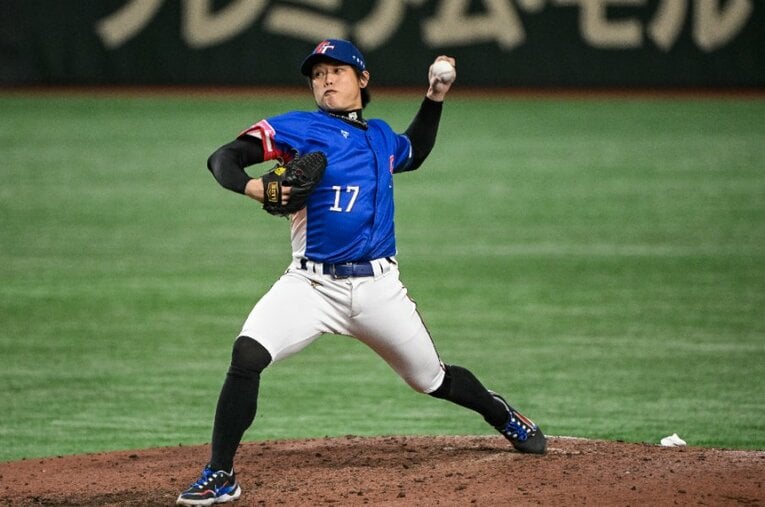 台湾代表の劇的な優勝に貢献した元ロッテ左腕のチェン ／ photograph by Nanae Suzuki