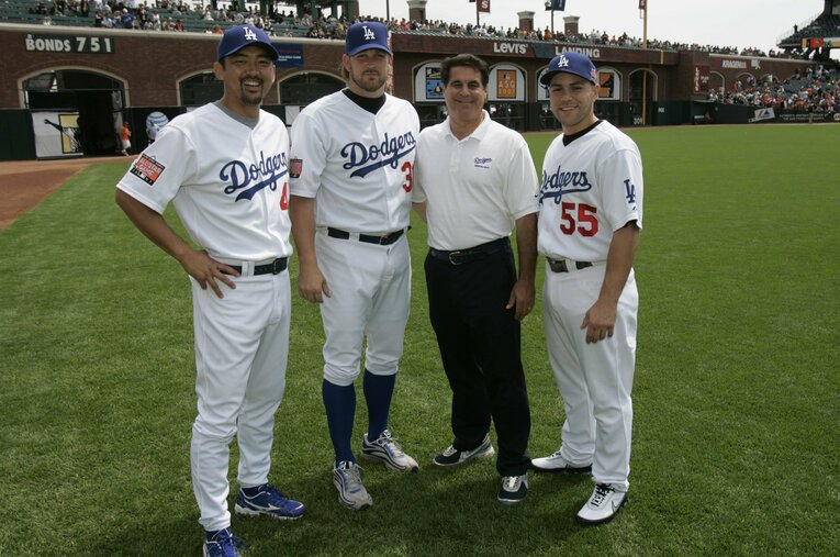 2007年のオールスター、ドジャースのペニー（中央）は斎藤隆らとともに出場を果たした　©Getty Images
