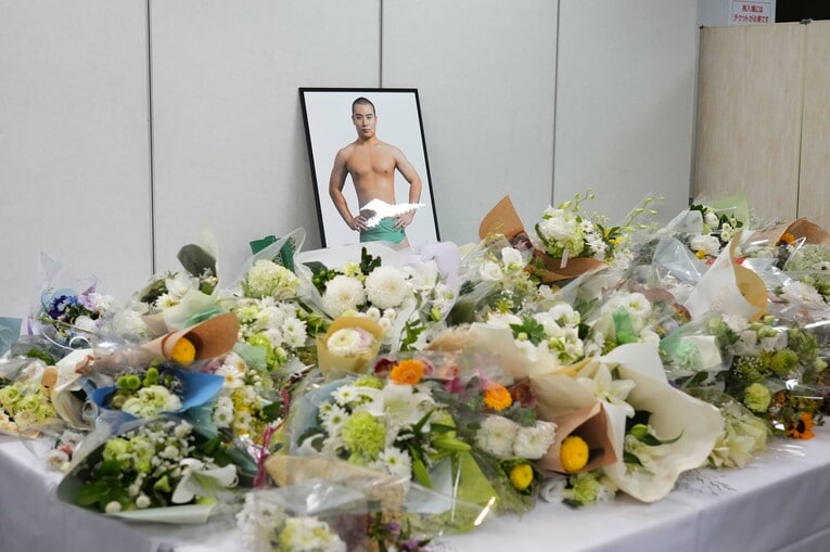 長尾一大心選手の献花台　©Essei Hara