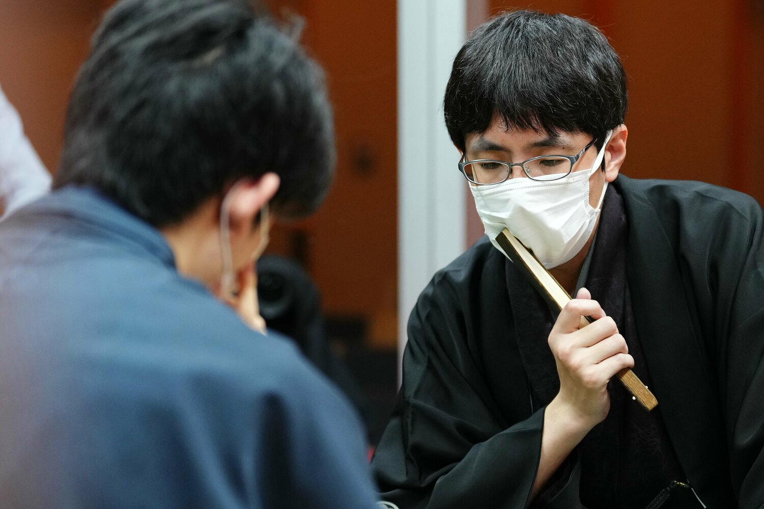 竜王戦第1局での広瀬八段(代表撮影) ©JIJI PRESS