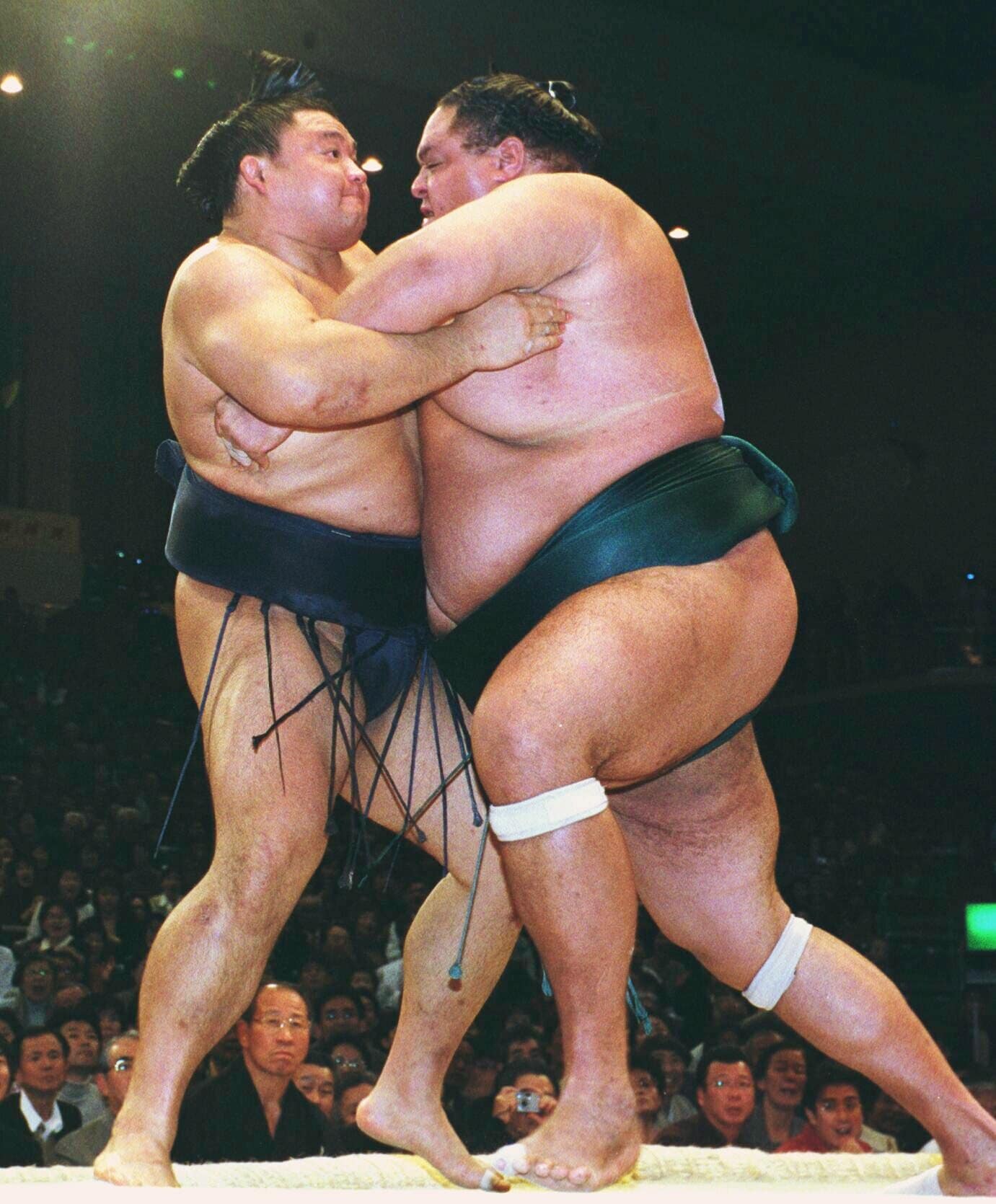 曙が貴乃花を寄り切った二人の最後の対戦　©JIJI PRESS