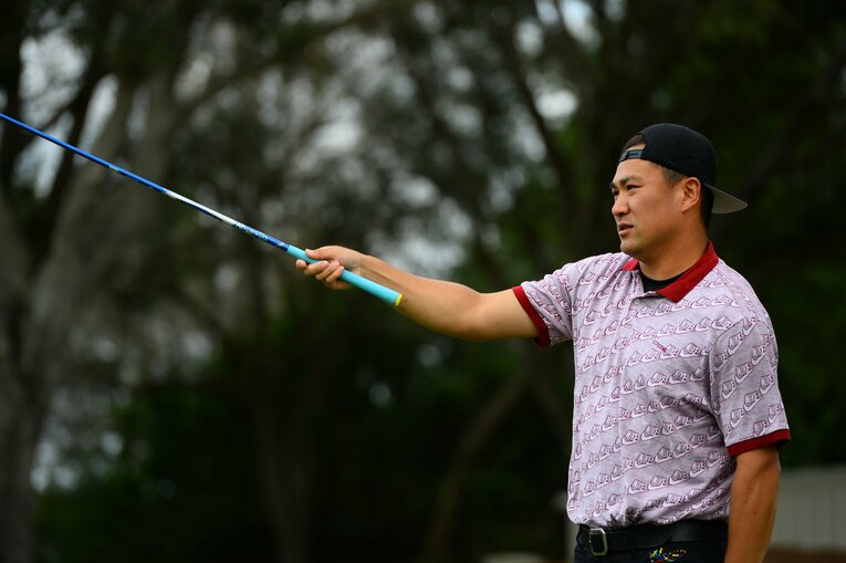 ゴルフ中の田中将大　©Naoya Sanuki