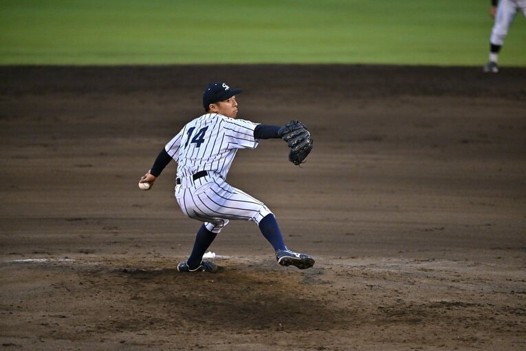 侍ジャパン大学生代表の選考合宿でも好投した渡邉　©Hideki Sugiyama