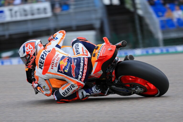 金曜のプラクティス2回目で2番手のタイムを記録したマルケスの走り　©Satoshi Endo