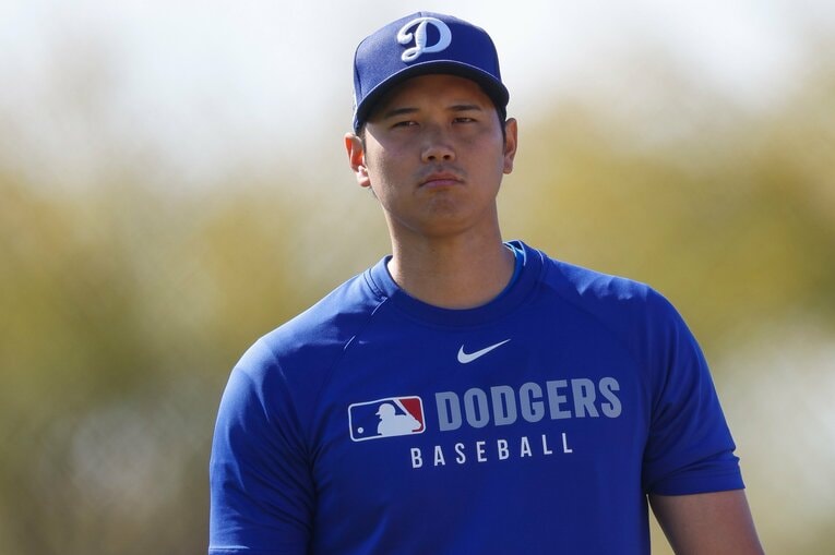 ドジャース大谷翔平。今春キャンプの様子　©Getty Images