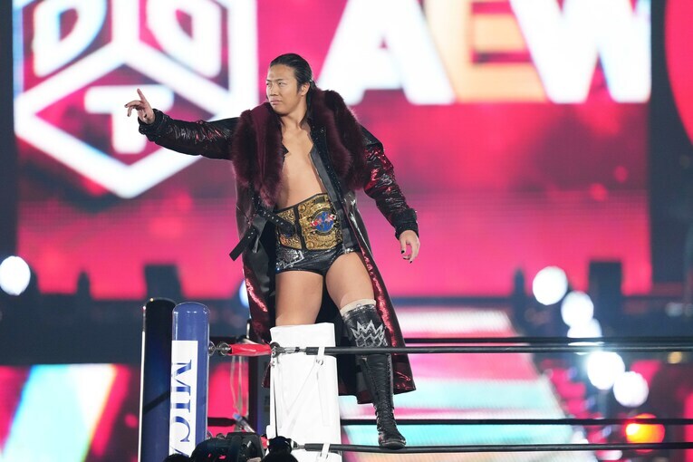 AEWインターナショナル王者の竹下幸之介　©Essei Hara