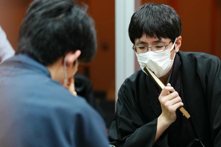 竜王戦第1局での広瀬八段（代表撮影） ©JIJI PRESS