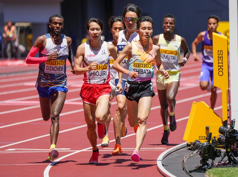 ゴールデングランプリ陸上の男子3000mでそれまでの日本記録を上回るタイムをマークした城西大4年の柴田侑　©Satoshi Wada