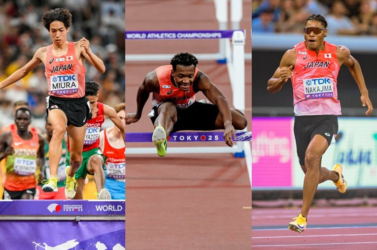 同じ23歳の3人が、日本の苦手としてきた中短距離に新たな景色を切り開こうとしている理由とは？ ／ photograph by Nanae Suzuki (L/R)/Kiichi Matsumoto (C)
