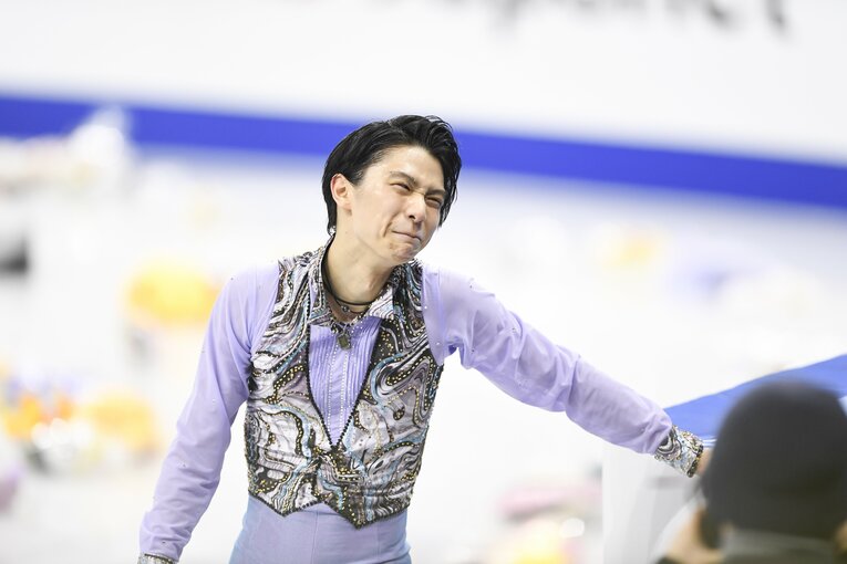 2017年2月、四大陸選手権のショートプログラム。演技後の羽生　©Asami Enomoto