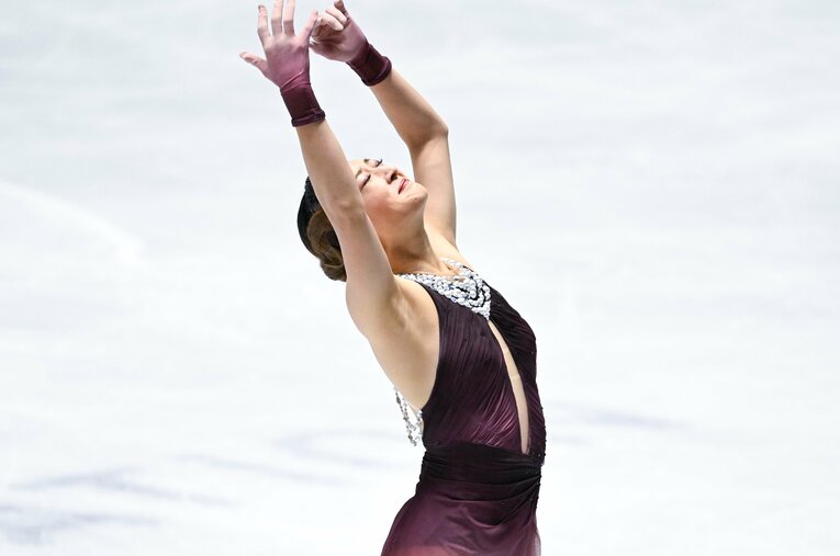 全日本選手権での自身最後の演技を、完璧に締めくくった坂本花織 ／ photograph by Asami Enomoto