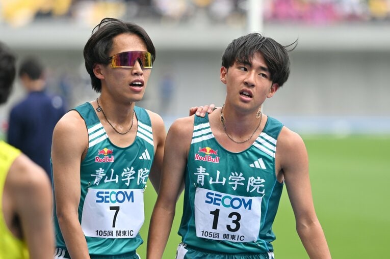 関東インカレ2部5000mで6位に入賞した小河原陽琉（左）。ルーキーの古川陽樹も出場　©Takashi Shimizu