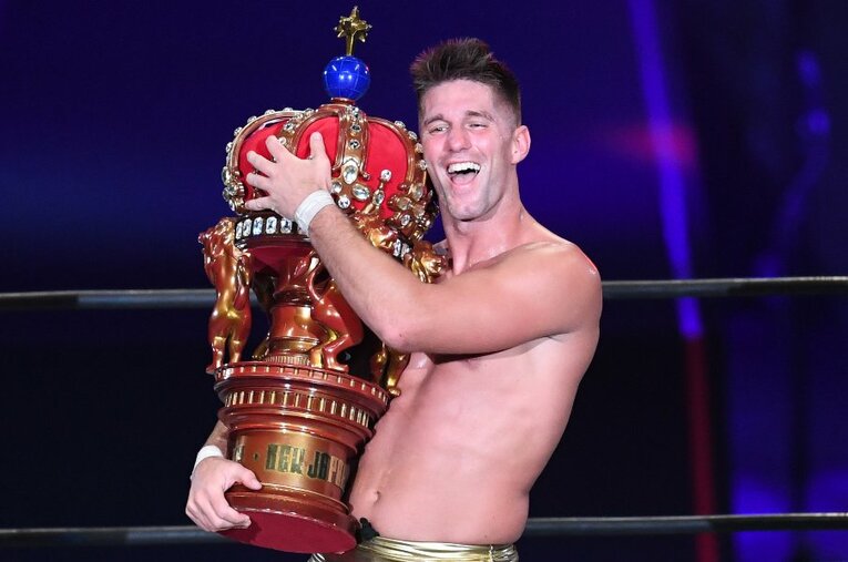 『NEW JAPAN CUP』で2度目の優勝を果たし、IWGP世界ヘビー級王者オカダ・カズチカへの挑戦権を手にしたザック・セイバーJr. ／ photograph by Masashi Hara