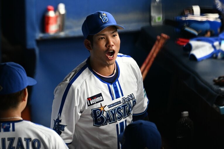 日本シリーズ第2戦、試合前に普通にチームを鼓舞する桑原将志　©Naoya Sanuki