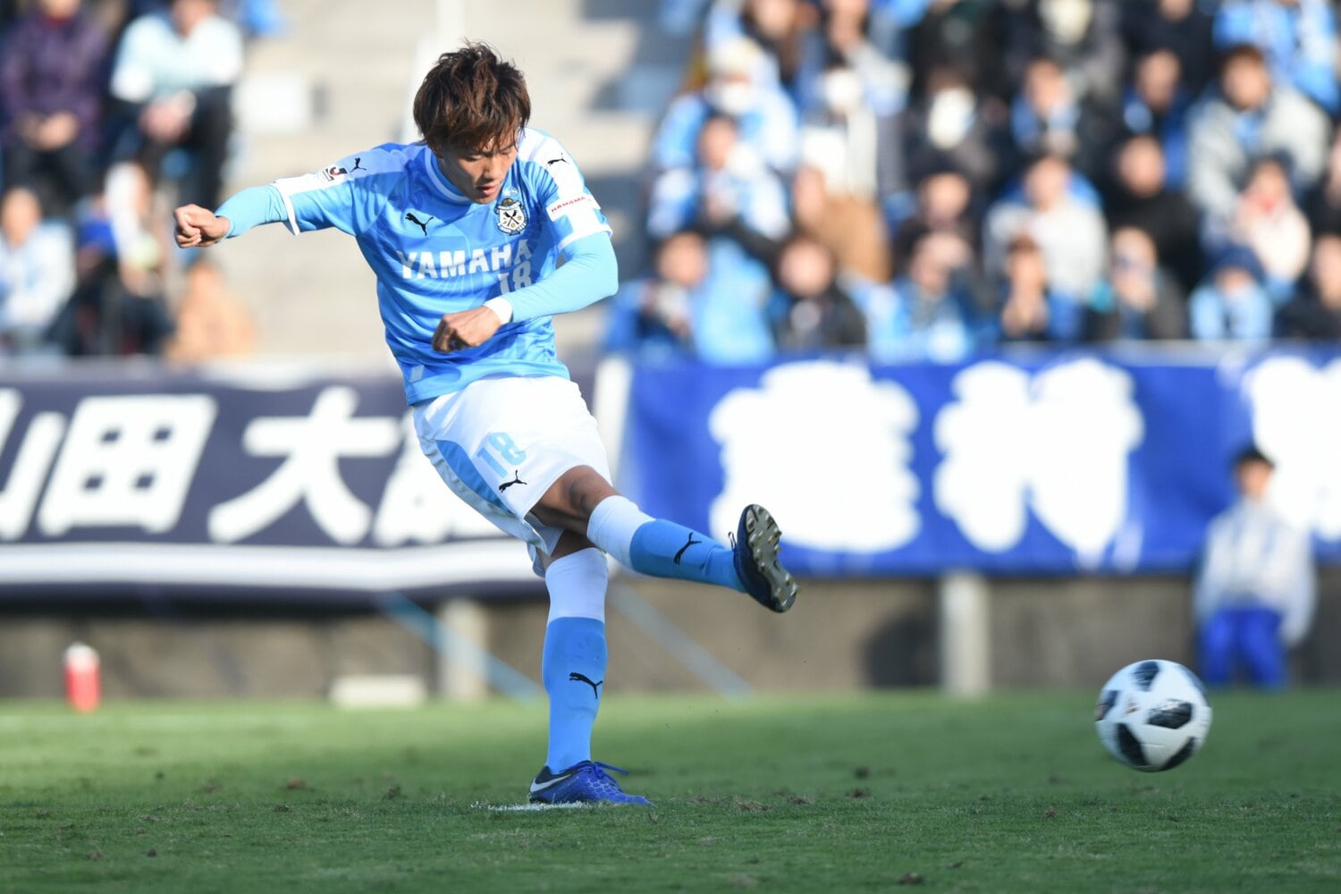 2018年、ジュビロ時代の小川　©Getty Images